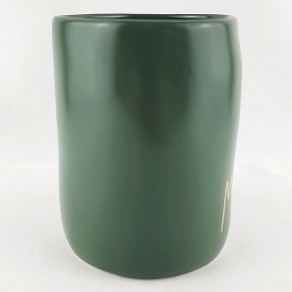 ⭐️2/ $50⭐️  Rae Dunn Green Coffee Mug UNDER THE MISTLETOE Gold Letters - Picture 7 of 11